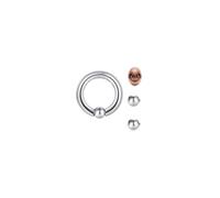 QSKISS Captive Bead Ring BCR Piercing Jewellery Big Heavy Thick Gauge Ring, 6G 12mm Stainless Steel Prince Albert Ring PA Piercing with Replacement Beads for Nose Septum Lip Ear, Goth Punk Style