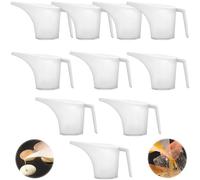 QSLKI 10 Pack Measuring Jugs, 500ml Plastic Measuring Funnel Pitcher with Long Spout, Heat Resistant Measuring Jugs Set for Soap Cakes Making, Filling Muffin Pans, Bakeware Molds, Oils, Fluids