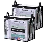 QSLKI 2 Pack Portable DVD/CD Storage Bags, Handy Disc CD Carry Case, DVD Protective Dust Collection Holder/Organiser, Holds, Movies or Video Games with Sturdy Carrying Handles (38x27x32cm)