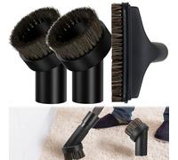 QSLKI 3 Pack Vacuum Attachments Accessories, Vacuum Cleaner Attachment 32mm for Henry & Shark Hoover, Horse Hair Vacuum Cleaner Attachment Replacement, Include Round and Square Dusting Brush