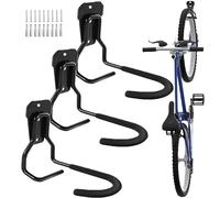QSLKI 3PCS Bicycle Wall Hanger, Metal Load-Bearing Bicycle Hook for Wall Storage, Garden Warehouse Garage Heavy Duty Hook for Storage, Bicycle Rack Space Saving Bicycle Installation