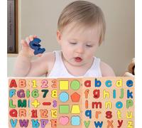 QSLKI 4pcs Montessori Wooden Alphabet Numbers Tracing Board, Writing Board Educational Learning Toys for Preschoolers Gift for 3 4 5 6 7 Years Old Girls and Boys