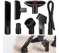 QSLKI 7PCS Vacuum Attachments Accessories, Vacuum Cleaner Attachment 32mm for Henry & Shark Hoover, Horse Hair Vacuum Cleaner Attachment Replacement, Include Round and Square Dusting Brush