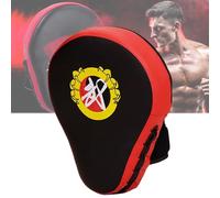 QSLKI Boxing Pads, Curved PU Leather Focus Pad for Training, Kickboxing Pads for Blocking, MMA, Muay Thai & Kick Martial Arts, Adjustable Straps Hook and Boxing Mitts for Men & Wome(arc)