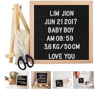 QSLKI Felt Letter Board, 10x10in Changeable Letter Board Message Board, 510 Letters & Numbers, Stand & Bag, Peg Boards With Letters Handmade Oak Message Board For Home Decoration