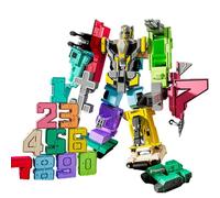 QSLKI Number Transforming Robots, Transforming Toys for Birthday Gift, Building blocks, children's intellectual toys, gifts,Educational STEM Robot Toys 3-6 Years Kids Playing Learning (type 1 (0-9))
