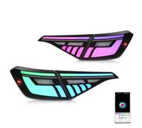 QSLLLY Car Rear Tail light for Civic 2021 2022 2023,LED Rear Tail Light Brake Stop Lamp Tail Fog Lamp Warning Flashing Light Replacement Accessories,RGB Smoked-normal