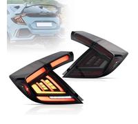 QSLLLY Car Rear Tail light for Civic Hatchback Type-R 2016 2017 2018 2019 2020,LED Rear Tail Light Brake Stop Lamp Tail Fog Lamp Warning Flashing Light Replacement Accessories,B-normal