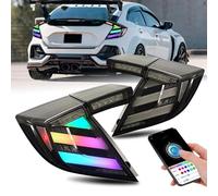 QSLLLY Car Rear Tail light for Civic Hatchback Type-R 2016 2017 2018 2019 2020,LED Rear Tail Light Brake Stop Lamp Tail Fog Lamp Warning Flashing Light Replacement Accessories