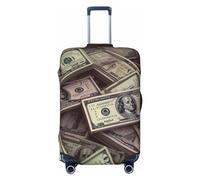 QSMBNET Travel Luggage Cover A bunch hundred dollar bills Spandex Suitcase Protector Washable Baggage Covers Fashion Elastic Scratch-Resistant Luggage Cover Protector Fits 18-32 Inch Luggage, Black, S