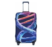 QSMBNET Travel Luggage Cover DNA Genetic Helix Spandex Suitcase Protector Washable Baggage Covers Fashion Elastic Scratch-Resistant Luggage Cover Protector Fits 18-32 Inch Luggage, Black, M