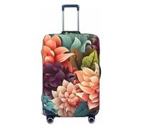 QSMBNET Travel Luggage Cover Flowers as background Spandex Suitcase Protector Washable Baggage Covers Fashion Elastic Scratch-Resistant Luggage Cover Protector Fits 18-32 Inch Luggage, Black, M