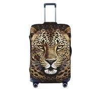 QSMBNET Travel Luggage Cover Patterned leopard head Spandex Suitcase Protector Washable Baggage Covers Fashion Elastic Scratch-Resistant Luggage Cover Protector Fits 18-32 Inch Luggage, Black, M