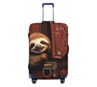 QSMBNET Travel Luggage Cover Sloth on zipper Spandex Suitcase Protector Washable Baggage Covers Fashion Elastic Scratch-Resistant Luggage Cover Protector Fits 18-32 Inch Luggage, Black, XL