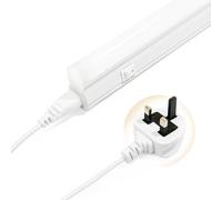 Qsmile T5 LED Under Cabinet Kitchen Light 1 Pack, 2ft 9W 1035lm 4000K Daylight, Linkable LED Strip Light with UK Plug & Switch, Connect up to 6 for Cupboard, Wardrobe, Shelf Lighting