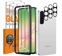 QsmQam Pack of 3 Tempered Glass Screen Protector for Samsung Galaxy A56 5G and 3 Pieces Camera Protection, 9H Hardness Screen Protector, HD Screen Protector Film, Anti-Scratch, Bubble-Free