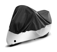 qsms01 Waterproof Motorcycle Cover compatible for Fantic XMF 300 - Portable, Anti-Rust, UV Protection, Dustproof Motorbike Storage Accessories,C/BlackSilver