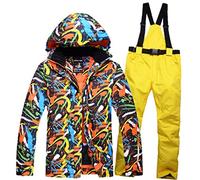 QSMY Men Snowboard Jacket Men's Snowsuit Winter Ski Jacket and Pants Set (Color : 01, Size : XXL)