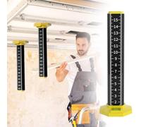 Qsnailfrr Light Steel Leveling Artifact,Ceiling Leveling Special Ruler,Equal Height Ruler Gradienter Stick, Wall Lay Floor Tiles Tool,Horizontals Elevations Ruler,Floor Tiles Stick Lay Wall(black)