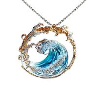 Qsnailfrr Ocean's Oath Jewelry Set, Adjustable Ocean Necklace/Ring/Earring,Ocean's Oath Necklace,Summer Marine Theme Jewelry Pack,Inspirational Jewelry Gift for Women,Friendship Ocean Jewelry Gift