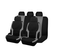 Qsnfda Seat Covers Plain Fabric Bicolor Stylish Universal Polyester Car Seat Cover Set Protector(TypeB Grey 5 seat)