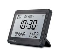 Qsnmieo Azan Clock for USA-Automatic Worldwide Digital 8 Azan Prayer Sounds Islamic Wall and Desk Clock (Jet Black)