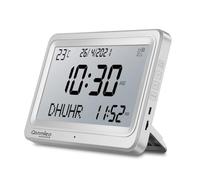 Qsnmieo Azan Clock for USA-Automatic Worldwide Digital 8 Azan Prayer Sounds Islamic Wall and Desk Clock (White)
