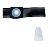 QSNYJPL Ostomy Support Belt, Ostomy Belts for Men Women, Abdominal Hernia Support with 50 Transparent Bags for Colostomy Patients to Prevent Parastomal Hernia Stoma Opening(Black)