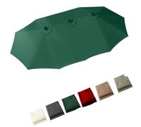QSPNVFB 15ft Double Sided Umbrella Canopy 12 Ribs Large Garden Umbrella Replacement Cloth, Market Yard Parasol Top Replacement Cove Anti-UV Canvas(Coffee)