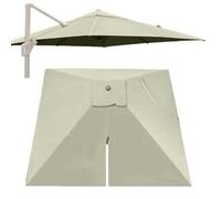 QSPNVFB 8 Ribs Square Umbrella Canopy 10'x10' Cantilever Patio Umbrella Replacement Cover Anti-UV Yard Market Parasol Cloth Replacement Fabric(Taupe,3x3 m (10'x10') Single top)