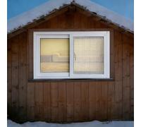 QSPNVFB Basement Sliding Window Aluminum Bathroom Small Window Flush Mount Ventilated Windows with Screen Tempered Glass for Houses Chicken Coop Shed(White,W 70 x H 70 cm ((28" x (28"))