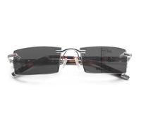 QSPNVFB Diamond Cutting Reading Glasses For Men, +2.0 Multifocus Readers, Rimless Square Computer Readers Anti Blue(Grey,+1.5)