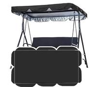 QSPNVFB Garden Swing Chair Canopy Replacement Cover Heavy Duty Porch Bench Swing Replacement Top, 420D Oxford Outdoor Patio Glider Swing Shade Fabric(Black,164x114 CM (65x45 Inch))