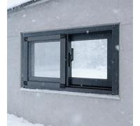 QSPNVFB Metal Sliding Windows Removable Basement Window with Screen & Tempered Glass Aluminum Ventilated Windows for Chicken Coop Garage Bathroom(Black,W 80 x H 70 cm (32" x 24"))