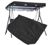 QSPNVFB Outdoor Patio Bench Swing Canopy Cover 56" 65" 77" Porch Glider Swing Replacement Cover Shade Fabric, Backyard Garden Swing Chair Replacement Top(Black,195x125 CM (77x49 Inch))