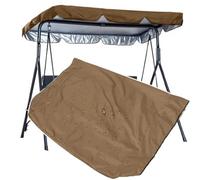 QSPNVFB Outdoor Patio Bench Swing Canopy Cover 56" 65" 77" Porch Glider Swing Replacement Cover Shade Fabric, Backyard Garden Swing Chair Replacement Top(Coffee,195x125 CM (77x49 Inch))