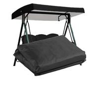 QSPNVFB Outdoor Swing Canopy For GT Porch Swing 75"x47" Patio Bench Swing Replacement Cover, 3 Seater Swing Glider Awning Cover Replacement Fabric(Black)