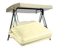 QSPNVFB Outdoor Swing Canopy For GT Porch Swing 75"x47" Patio Bench Swing Replacement Cover, 3 Seater Swing Glider Awning Cover Replacement Fabric(Beige)