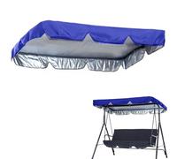 QSPNVFB Porch Glider Swing Canopy Cover, Waterproof Outdoor Patio Bench Swing Shade Fabric 3-Seate Swing Chair Replacement Top Cover For Backyard Garden(Blue,195x125 CM (77x49 Inch))