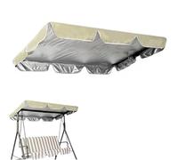 QSPNVFB Porch Glider Swing Canopy Cover, Waterproof Outdoor Patio Bench Swing Shade Fabric 3-Seate Swing Chair Replacement Top Cover For Backyard Garden(Beige,164x114 CM (65x45 Inch))