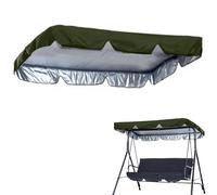 QSPNVFB Porch Glider Swing Canopy Cover, Waterproof Outdoor Patio Bench Swing Shade Fabric 3-Seate Swing Chair Replacement Top Cover For Backyard Garden(Army green,195x125 CM (77x49 Inch))