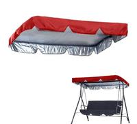 QSPNVFB Porch Glider Swing Canopy Cover, Waterproof Outdoor Patio Bench Swing Shade Fabric 3-Seate Swing Chair Replacement Top Cover For Backyard Garden(Red,164x114 CM (65x45 Inch))