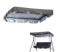QSPNVFB Porch Glider Swing Canopy Cover, Waterproof Outdoor Patio Bench Swing Shade Fabric 3-Seate Swing Chair Replacement Top Cover For Backyard Garden(Grey,142x120 CM (56x47Inch))