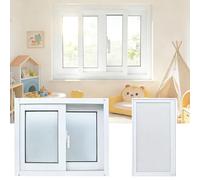 QSPNVFB Sliding Basement Window with Screen Aluminum Bathroom Window Heavy Duty Mobile Warehouse Windows for Houses Cabins Shed Farmhouse Barns(White,W 50 x H 60 cm (20" x 24"))