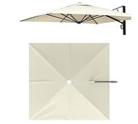 QSPNVFB Square Cantilever Umbrella Replacement Fabric 2.5m 3m 8 Ribs Garden Patio Parasol Canopy Replacement Cloth Yard Pool Offset Umbrellas Top Cover(Beige,2.5 m x 2.5 m(8' x 8'))
