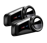 QSPORTPEAK Motorbike Helmet Bluetooth Headset Communication Systems Kit, 2pcs M2 1000M 6 Riders Helmet Bluetooth Intercom with Noise Cancellation, BT5.0/FM Radio/Siri/Universal pairing/Waterproof