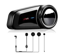 QSPORTPEAK Motorcycle bluetooth headset, M2 1000M 6 Riders Helmet Bluetooth Intercom with Noise Cancellation/FM Radio, Universal Motorbike Communication Systems for ATV/Motorbike/Snowmobile