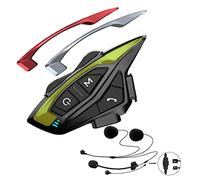QSPORTPEAK Shark08 V5.1 Motorcycle Helmet Bluetooth Intercom Headset Communication Systems Kit with DSP/CVC Noise Cancellation, 1500m 8 Riders Group Helmet Intercom with FM Radio for ATV/Dirt Bike