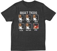 QSQLZ Funny Basset Hound Gifts for Mom Dad Dog Lover Owner 2 T-Shirt Crew Neck Unisex Short Sleeve T-Shirt Black