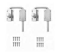 QSRRTQ Aluminum Alloy Circular Lock, 90/180 Degree U-Shaped Sliding Bolt Lock, Suitable for barns, garages, bathrooms, Fences, Glass Doors, and Patio Doors (2, Silvery)